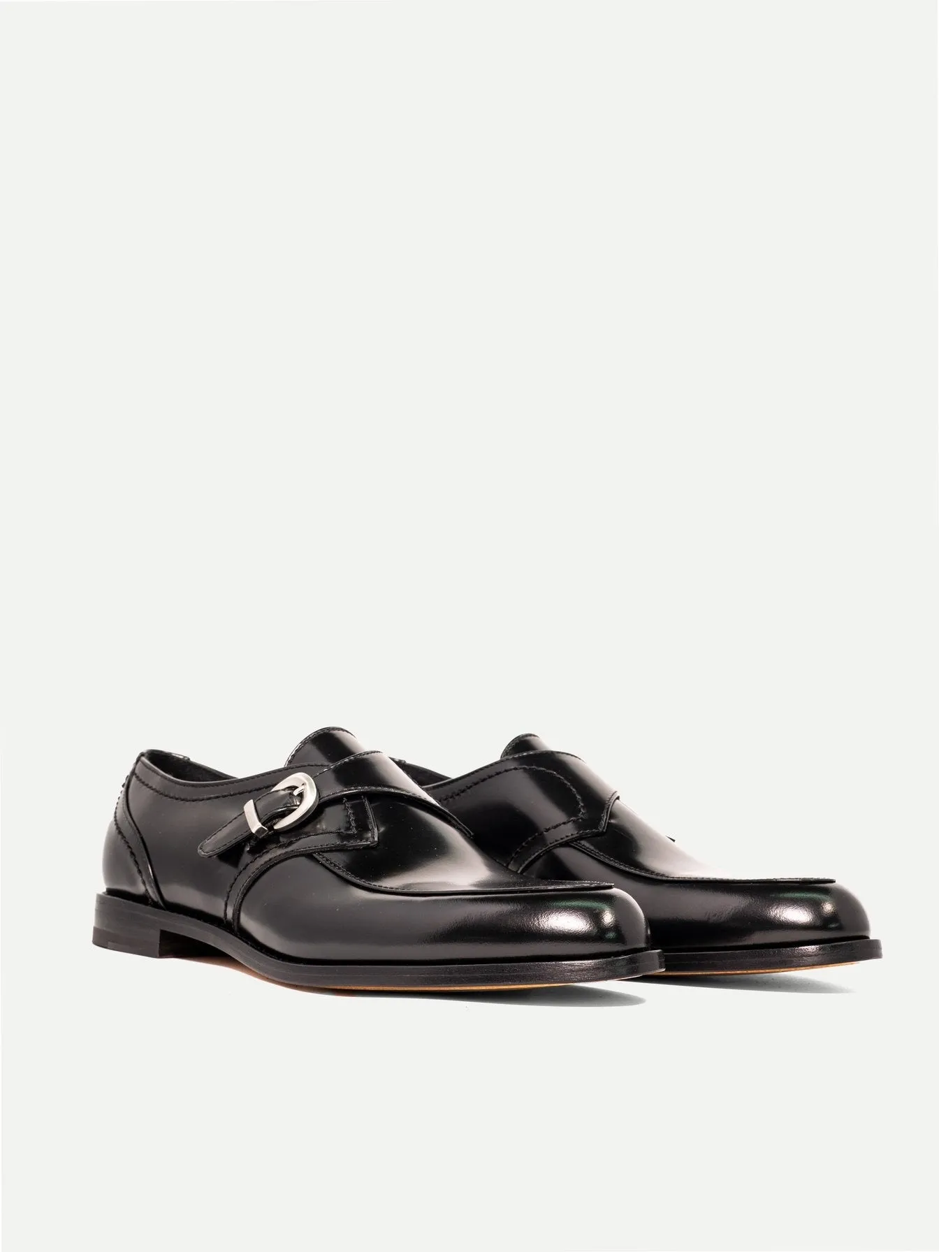 LONDON MONK-STRAP IN BLACK SPAZZOLATO