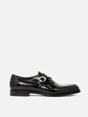 LONDON MONK-STRAP IN BLACK SPAZZOLATO
