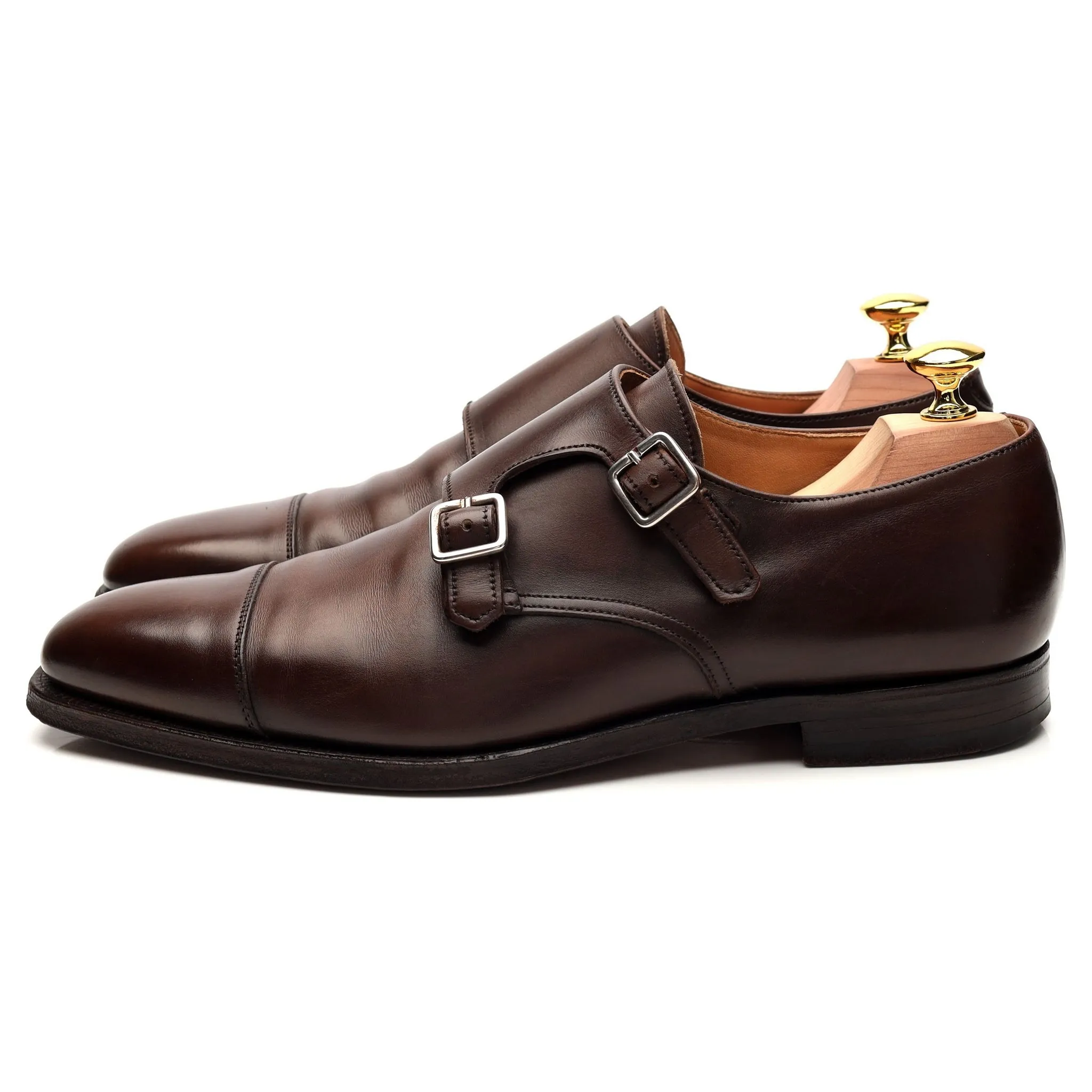 'Lowndes' Dark Brown Leather Double Monk Strap UK 7 E