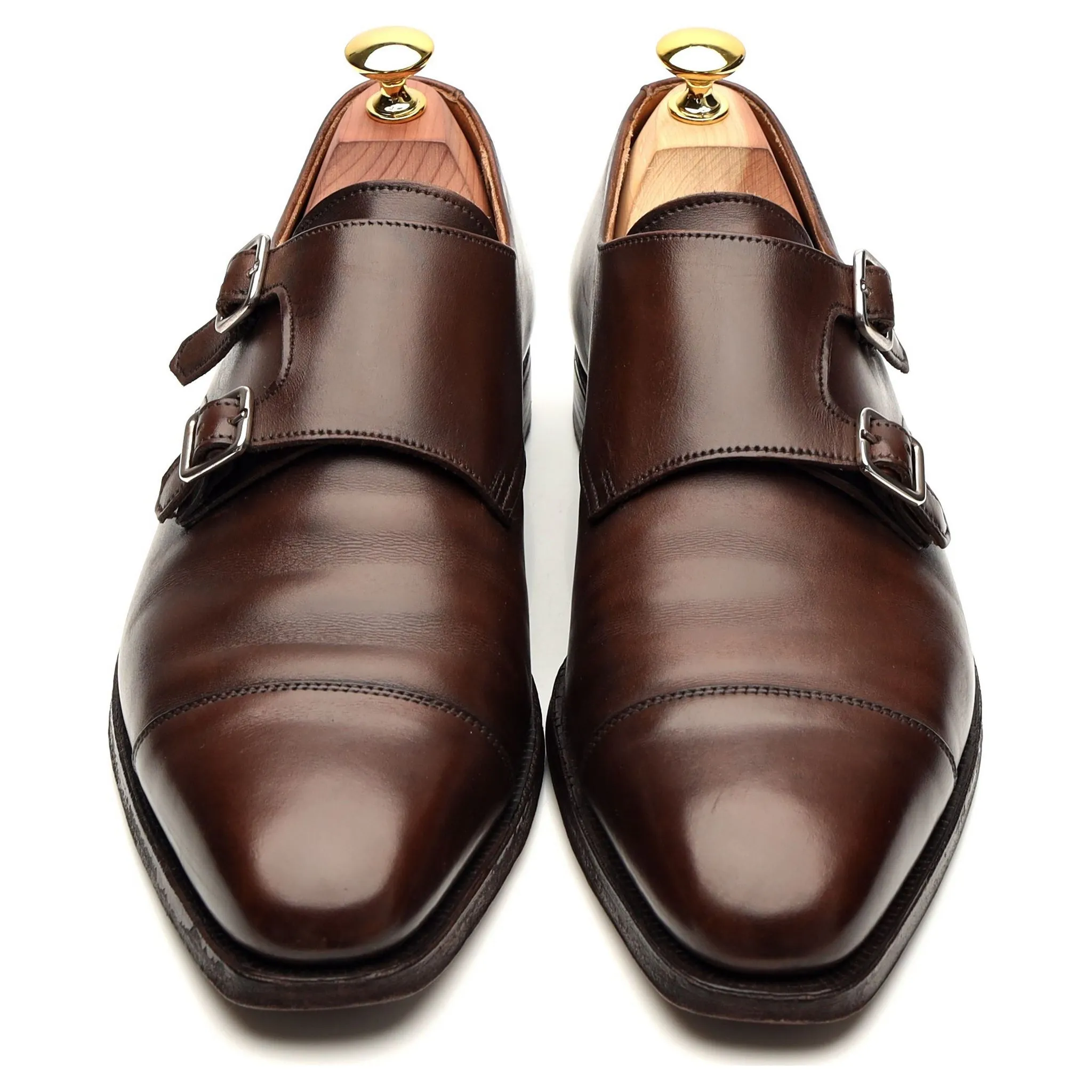 'Lowndes' Dark Brown Leather Double Monk Strap UK 7 E