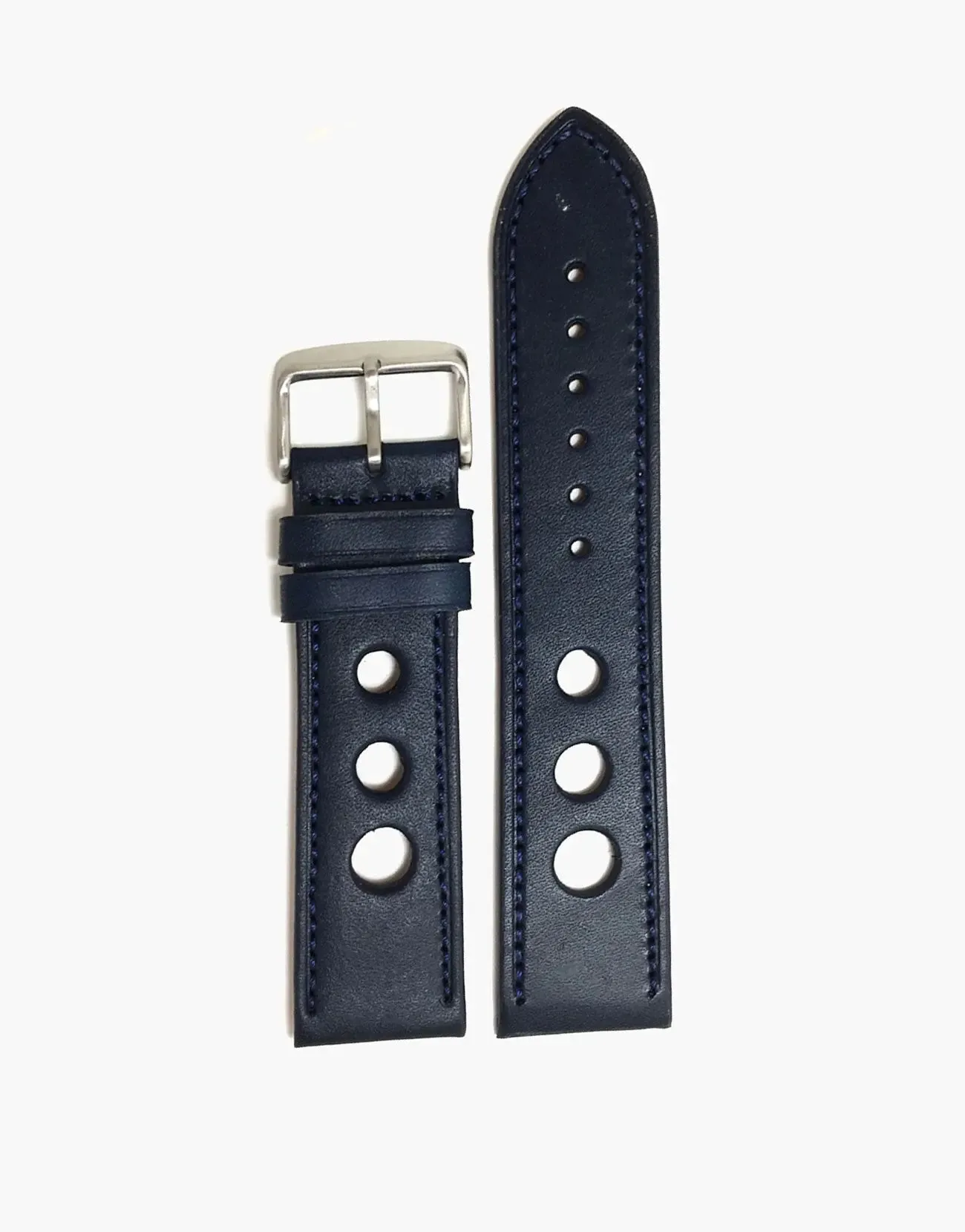 LUX Grand Prix Rally Calf Leather Strap Blue Navy with Blue Navy Stitching