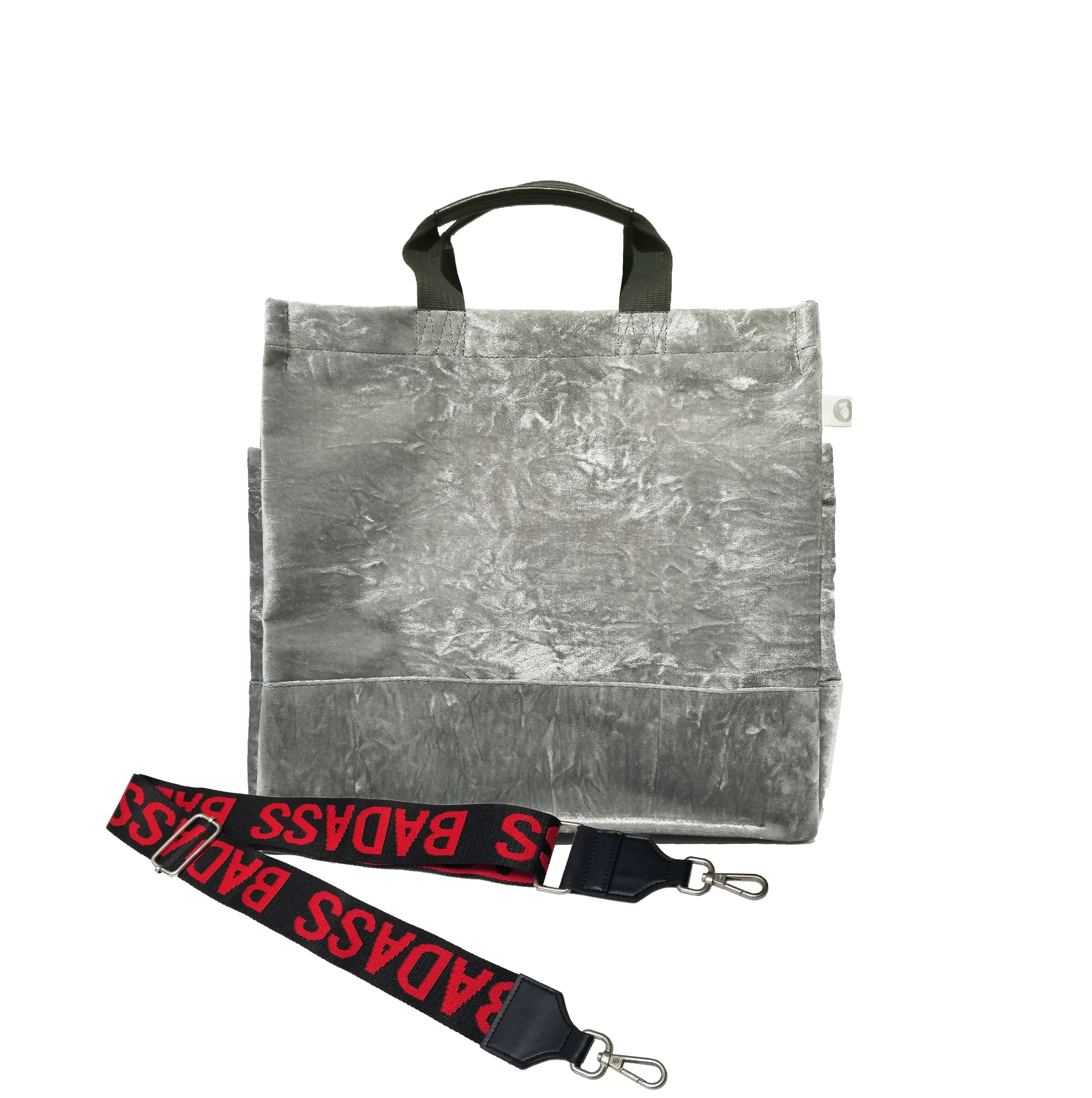 Luxe North South: Grey Crushed Velvet