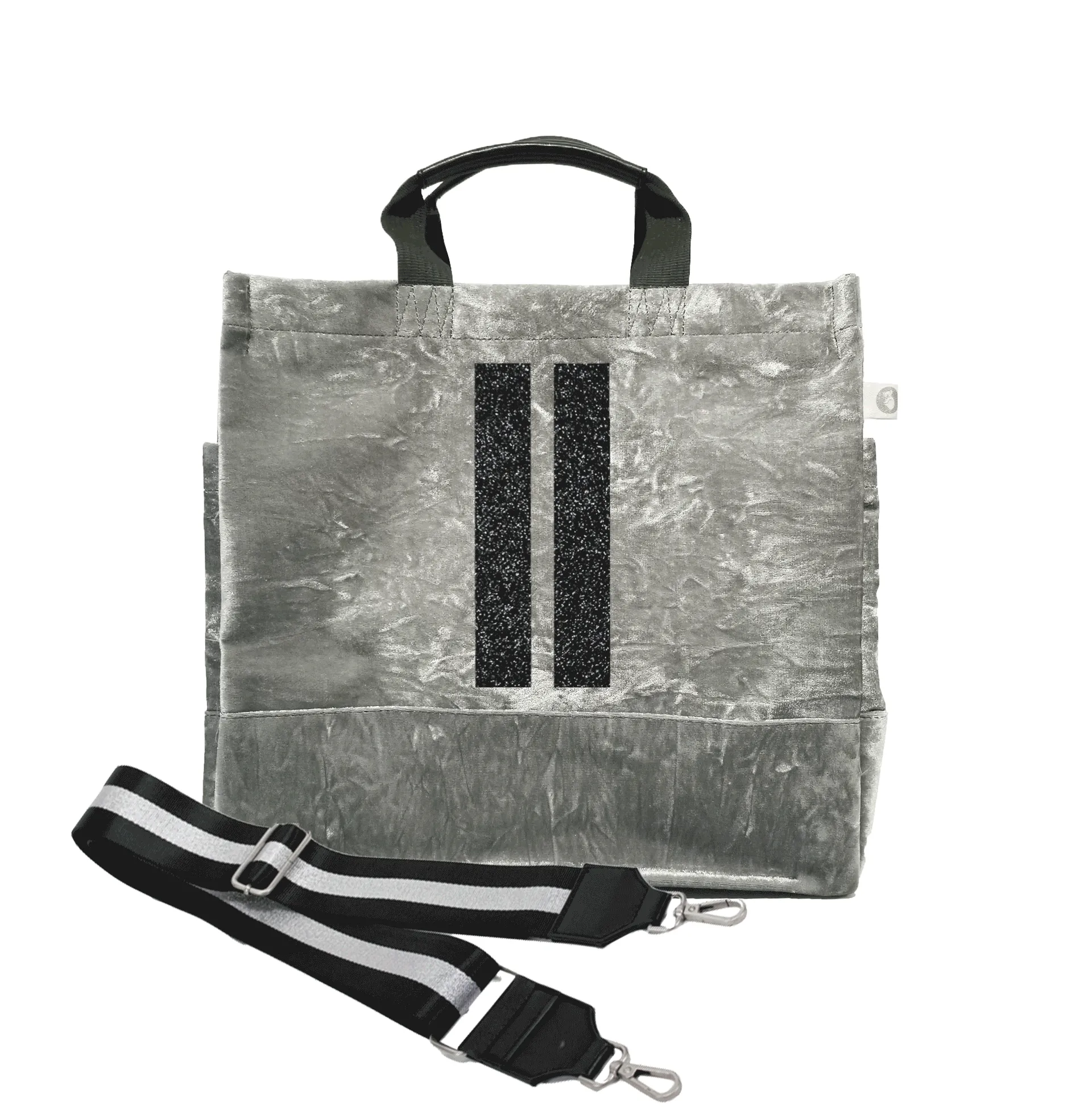 Luxe North South: Grey Crushed Velvet