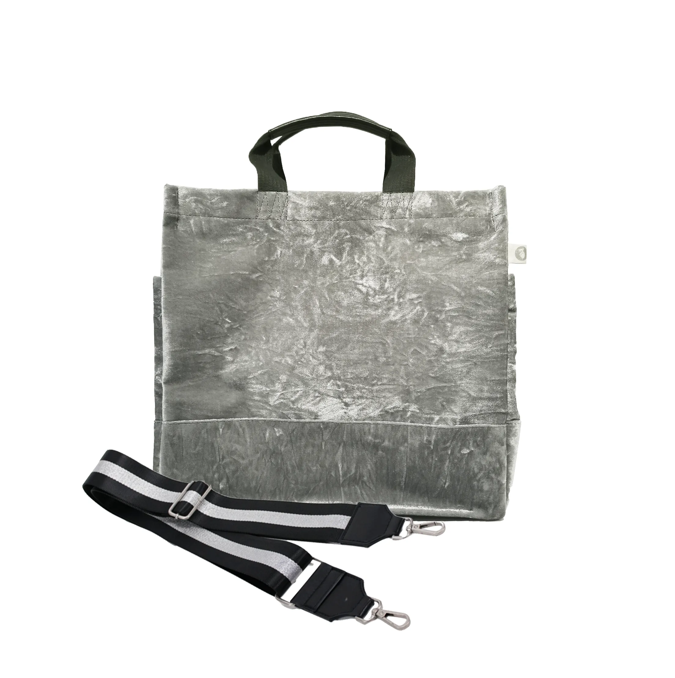 Luxe North South: Grey Crushed Velvet