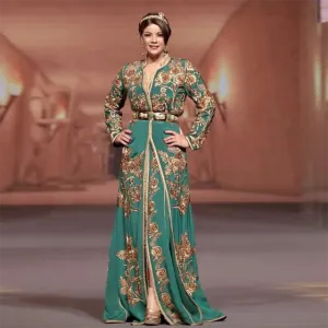 Luxury Embroidered Abiye Gece Elbisesi Moroccan Caftan Evening Dress