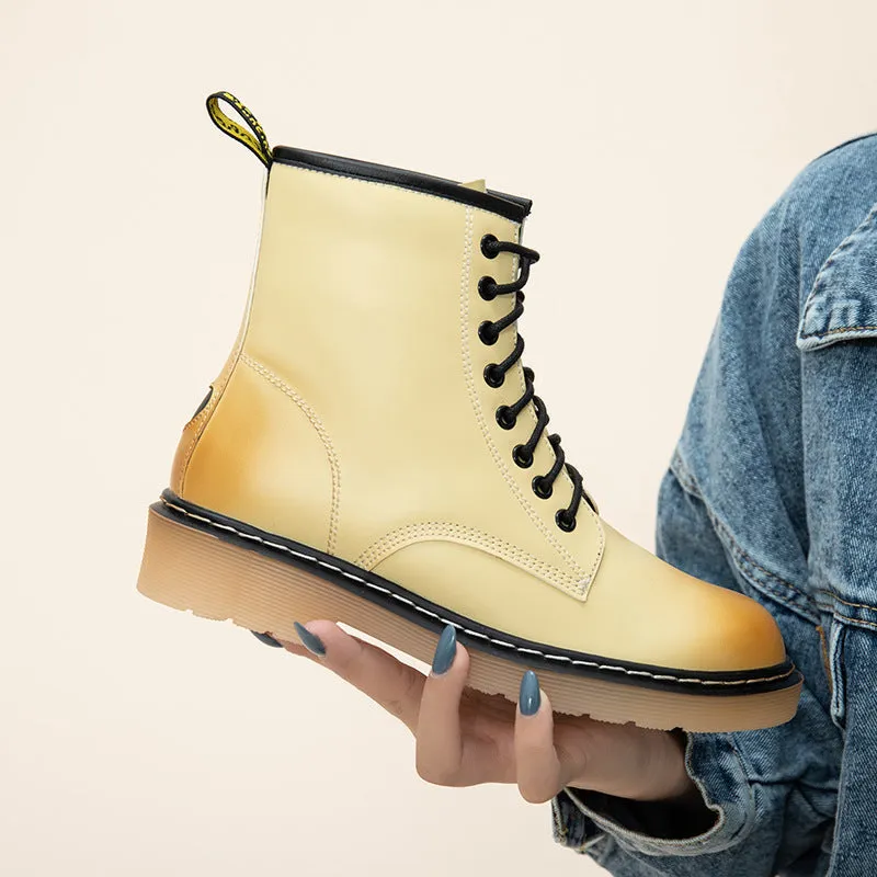 Martin Boots Female Autumn and Winter British Women's Shoes Flat Boots In The Locomotive Boots Classic Boots Students