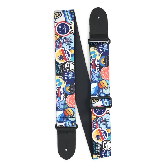 Martin Guitar x Life is Good Sticker Collage Guitar Strap