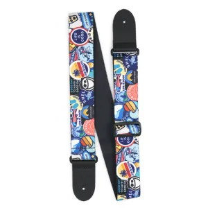 Martin Guitar x Life is Good Sticker Collage Guitar Strap