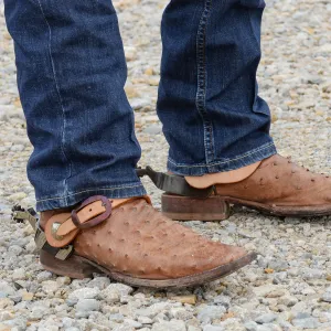 Martin Natural Roughout Cowboy Spur Straps with Heat Colored Buckle