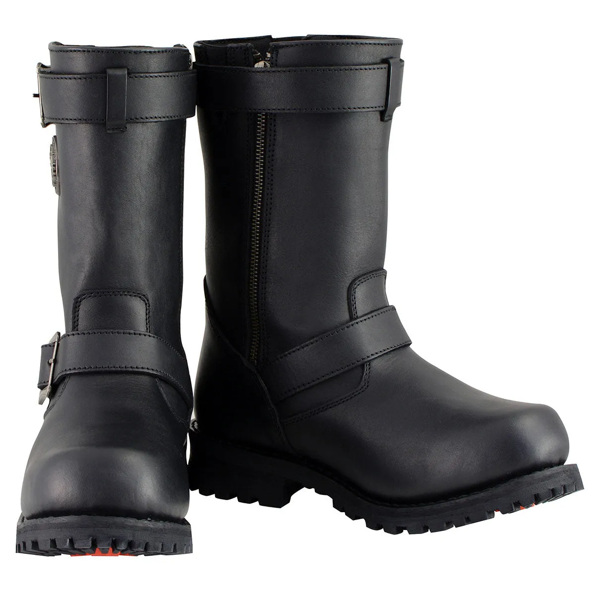 MBM9020 Men's Black 'Wide-Width' 11-Inch Classic Engineer Motorcycle Leather Boots
