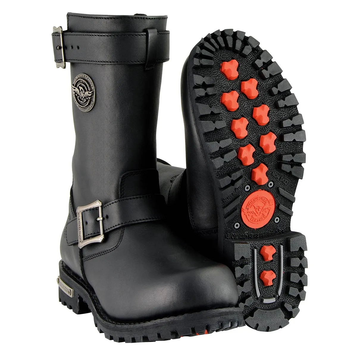 MBM9020 Men's Black 'Wide-Width' 11-Inch Classic Engineer Motorcycle Leather Boots