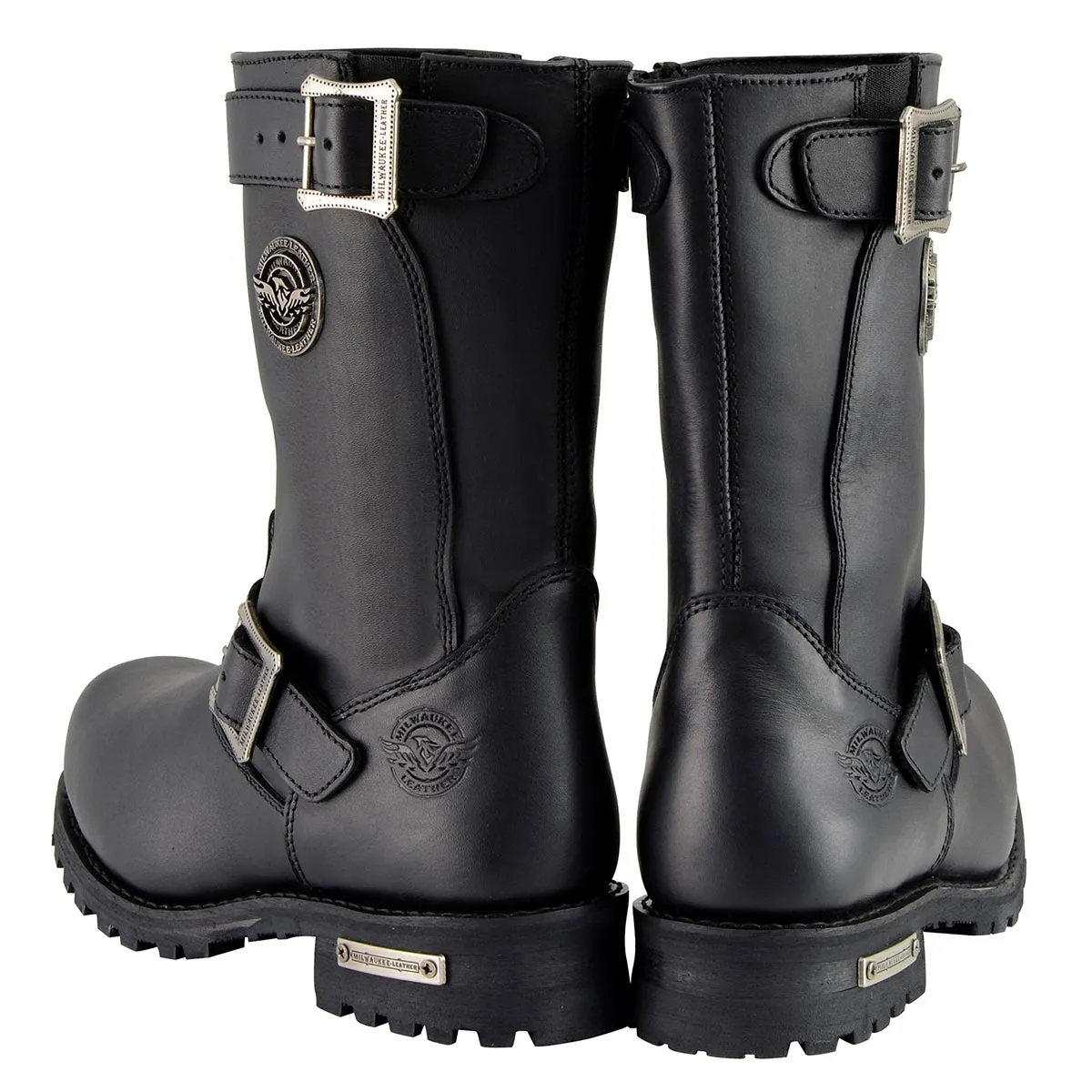 MBM9020 Men's Black 'Wide-Width' 11-Inch Classic Engineer Motorcycle Leather Boots