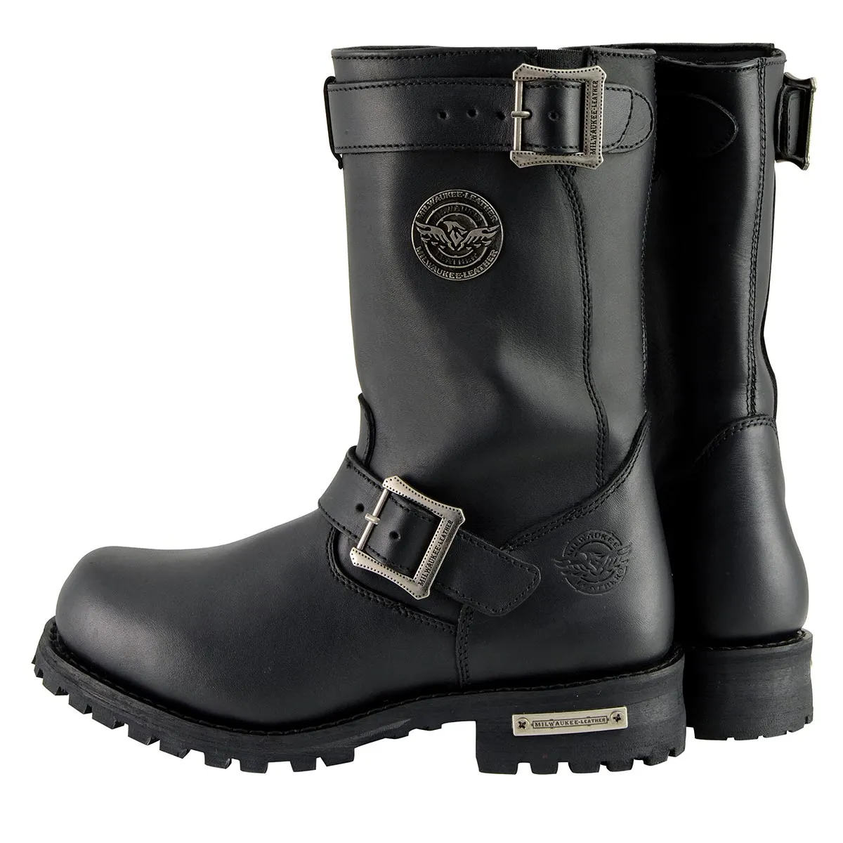 MBM9020 Men's Black 'Wide-Width' 11-Inch Classic Engineer Motorcycle Leather Boots