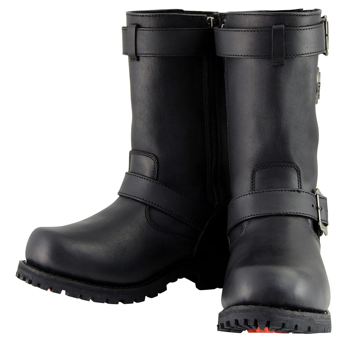 MBM9020 Men's Black 'Wide-Width' 11-Inch Classic Engineer Motorcycle Leather Boots