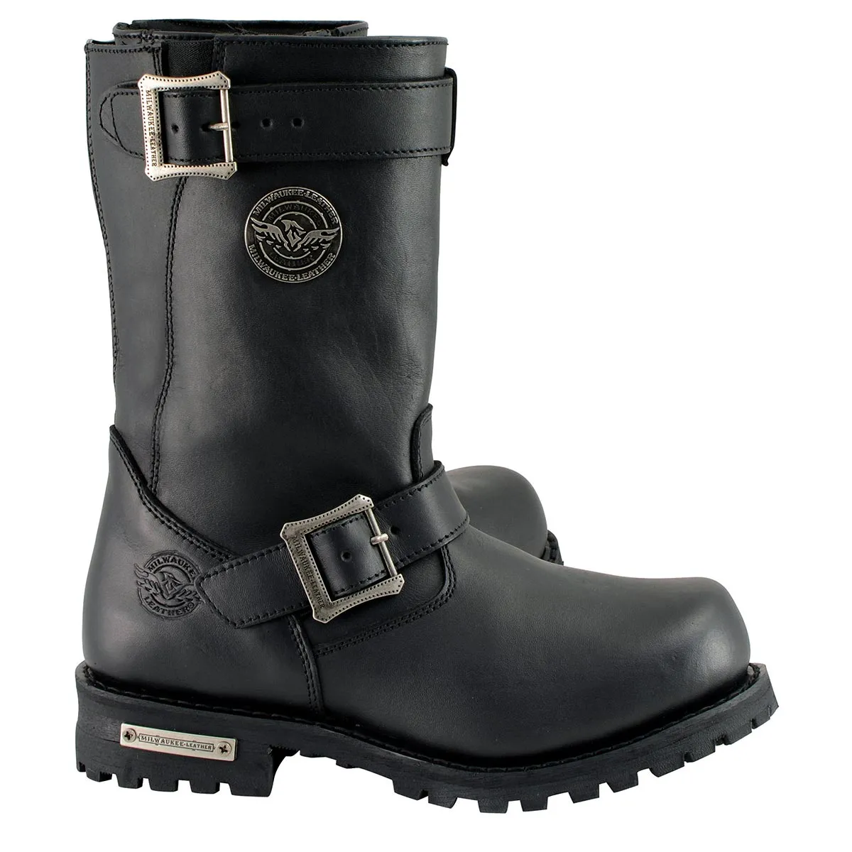 MBM9020 Men's Black 'Wide-Width' 11-Inch Classic Engineer Motorcycle Leather Boots