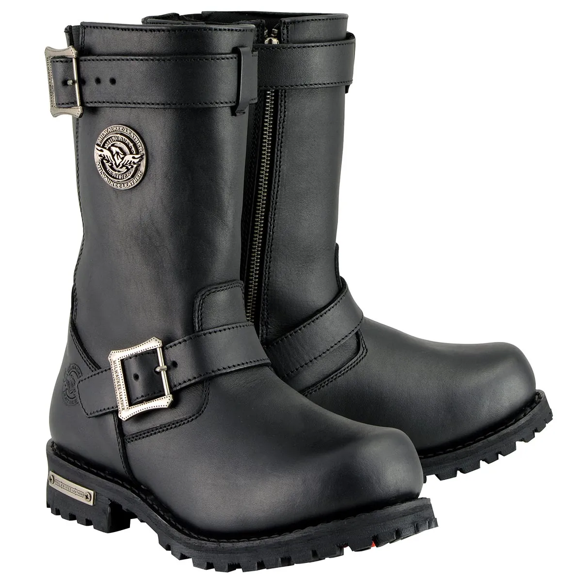 MBM9020 Men's Black 'Wide-Width' 11-Inch Classic Engineer Motorcycle Leather Boots