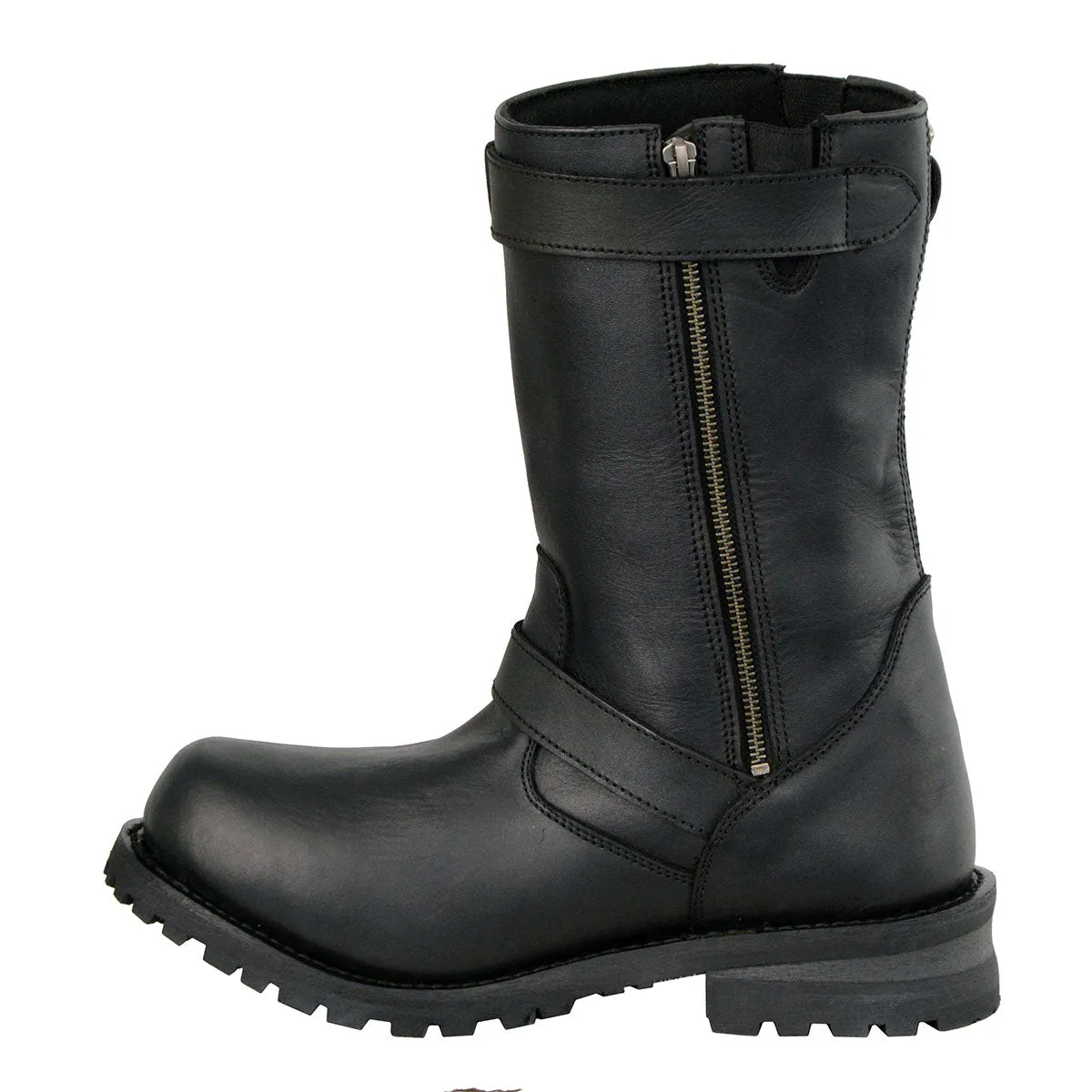 MBM9020 Men's Black 'Wide-Width' 11-Inch Classic Engineer Motorcycle Leather Boots