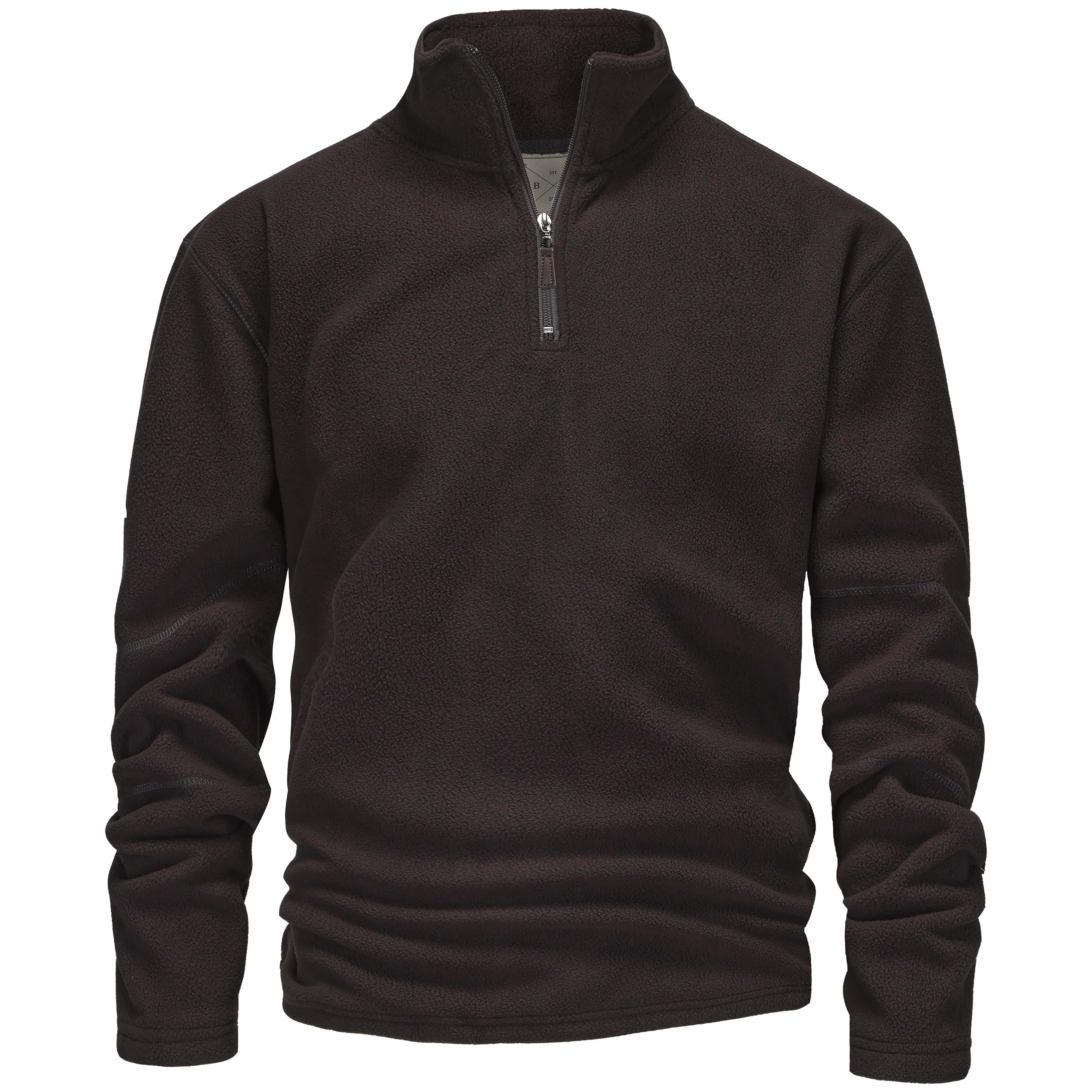 Mens 1/4 Zip Fleece Jumper - Khaki