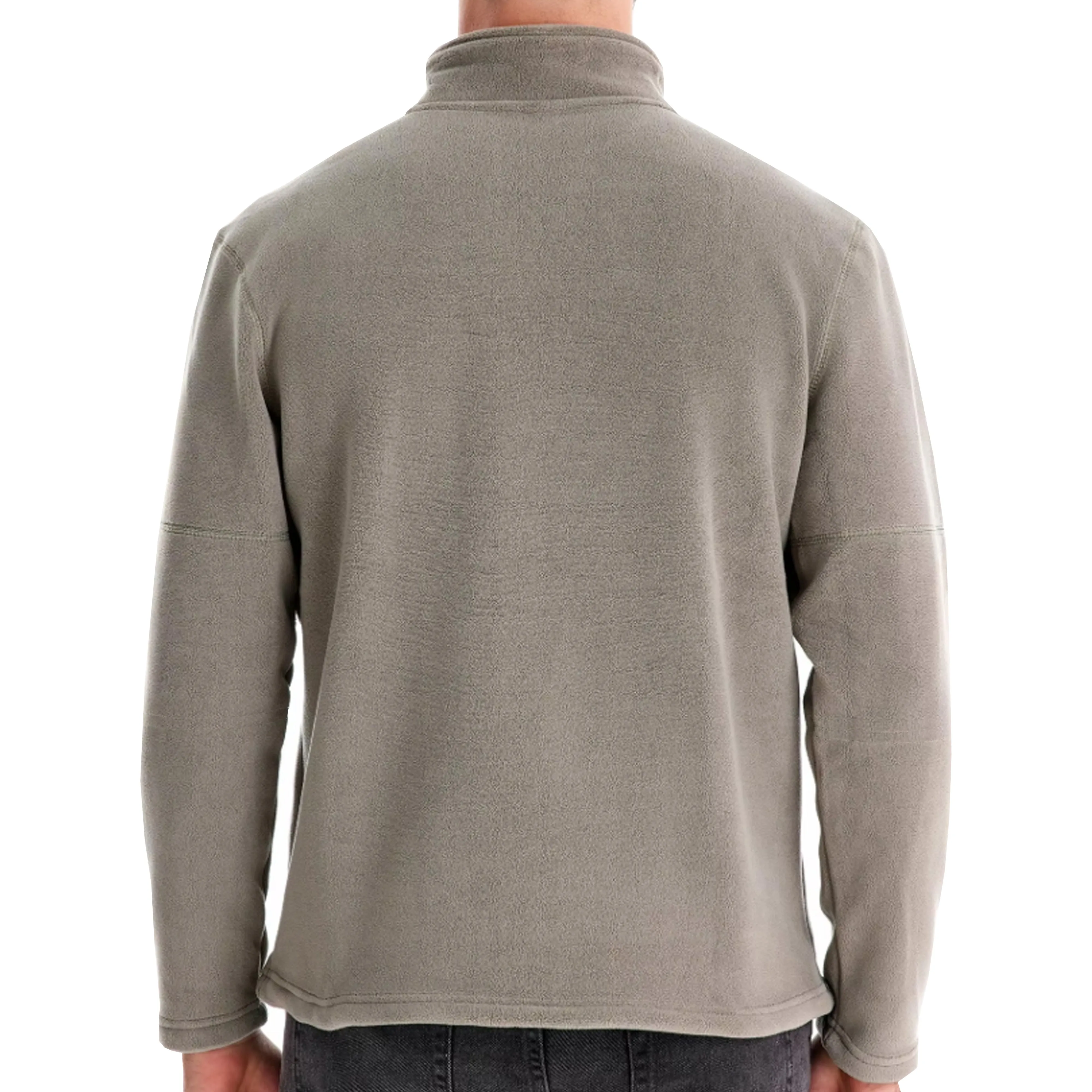 Mens 1/4 Zip Fleece Jumper - Khaki