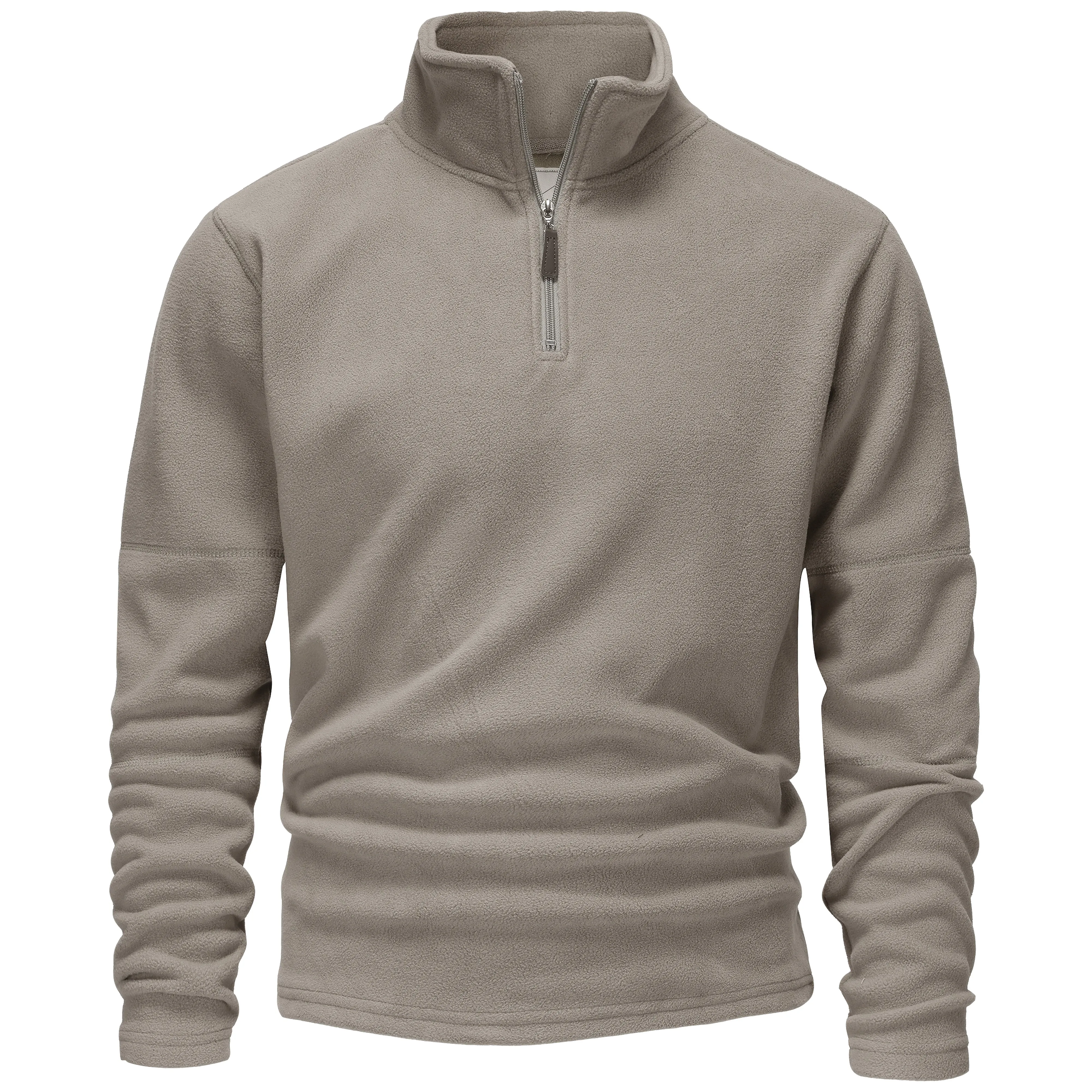 Mens 1/4 Zip Fleece Jumper - Khaki