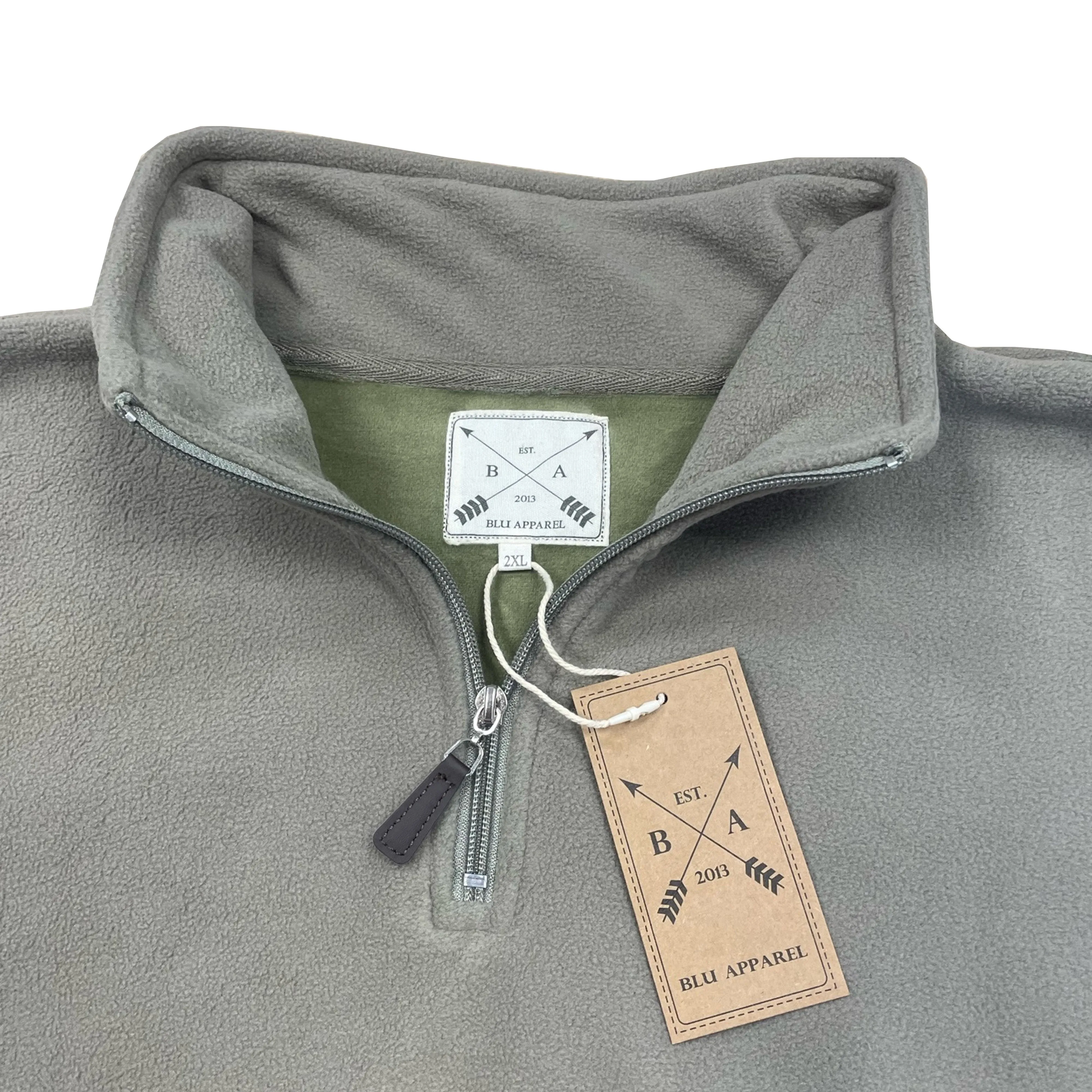 Mens 1/4 Zip Fleece Jumper - Khaki