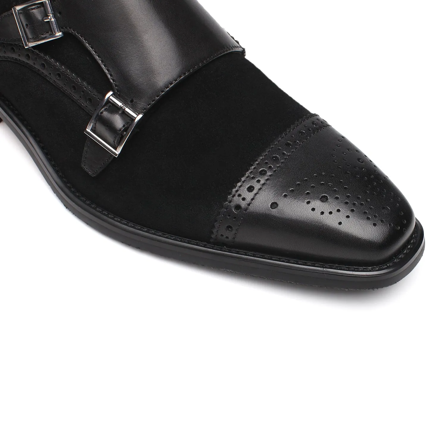 Men's Double Monk Strap Loafer 3-Black