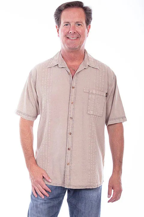 Men's Farthest Point Collection Shirt: Short Sleeve Traveler Stone