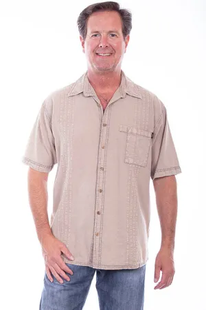 Men's Farthest Point Collection Shirt: Short Sleeve Traveler Stone