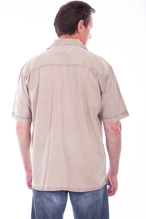 Men's Farthest Point Collection Shirt: Short Sleeve Traveler Stone