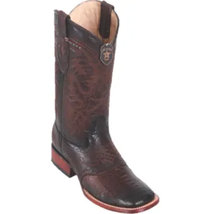 Men’s Los Altos Ostrich Leg Boots With Saddle Wide Square Toe