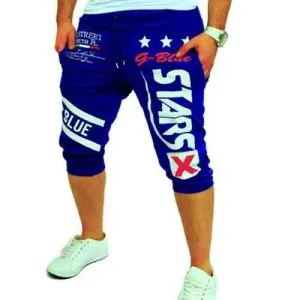 Men's New Fashion Digital Print Design Casual Shorts - Royal Blue Xl