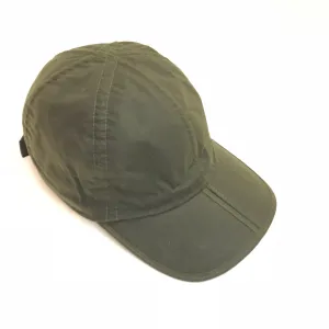 Men's Wigens | Waxed Cotton Baseball Cap with Folding Brim | Olive