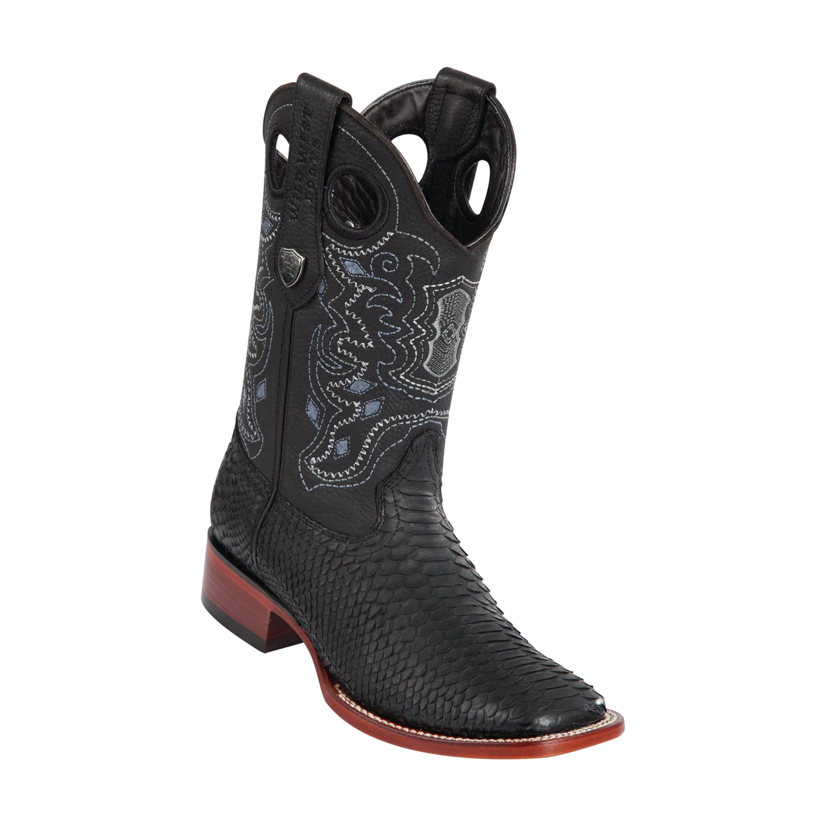 Men's Wild West Python Boots Wide Square Toe