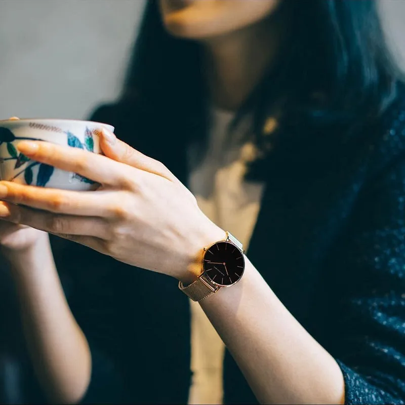 Mesh Strap Waterproof Women's Watch