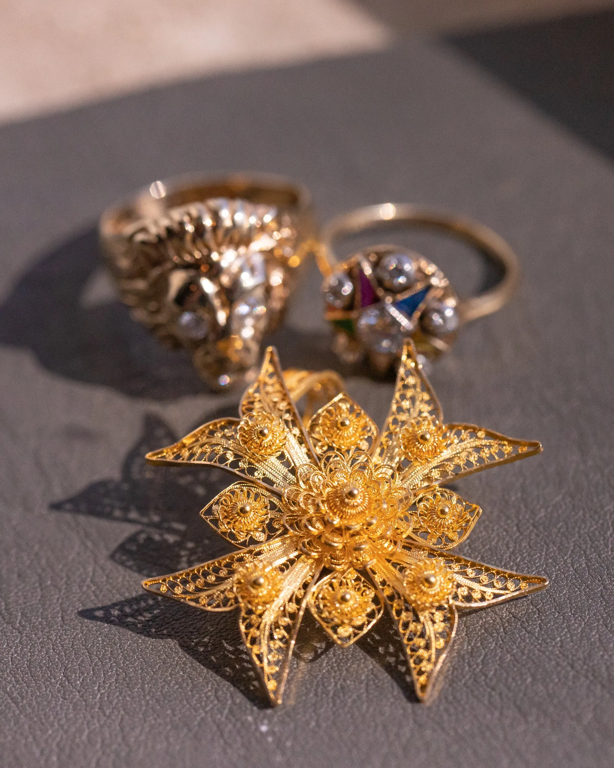 Mid Victorian 18k  Portuguese Cannetille Wirework Maltese Cross Converter Pendant