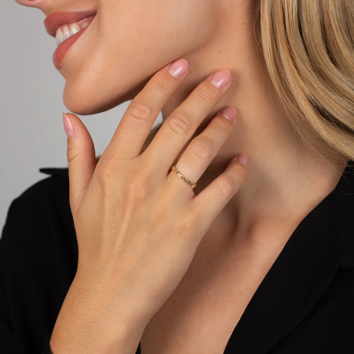 Mini Open Stars Ring 14K