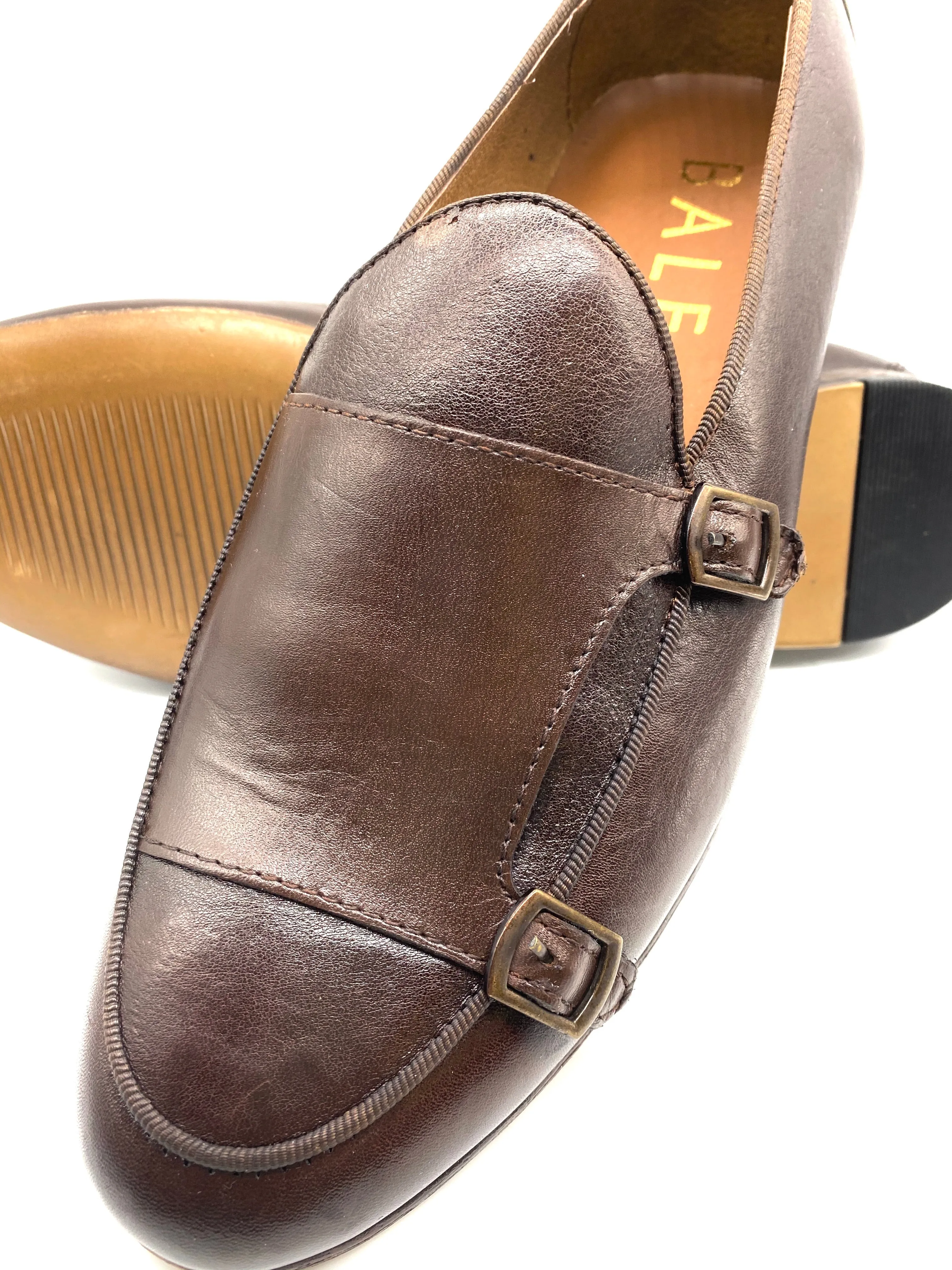 Monk Strap Loafer Shoe - Dark Brown