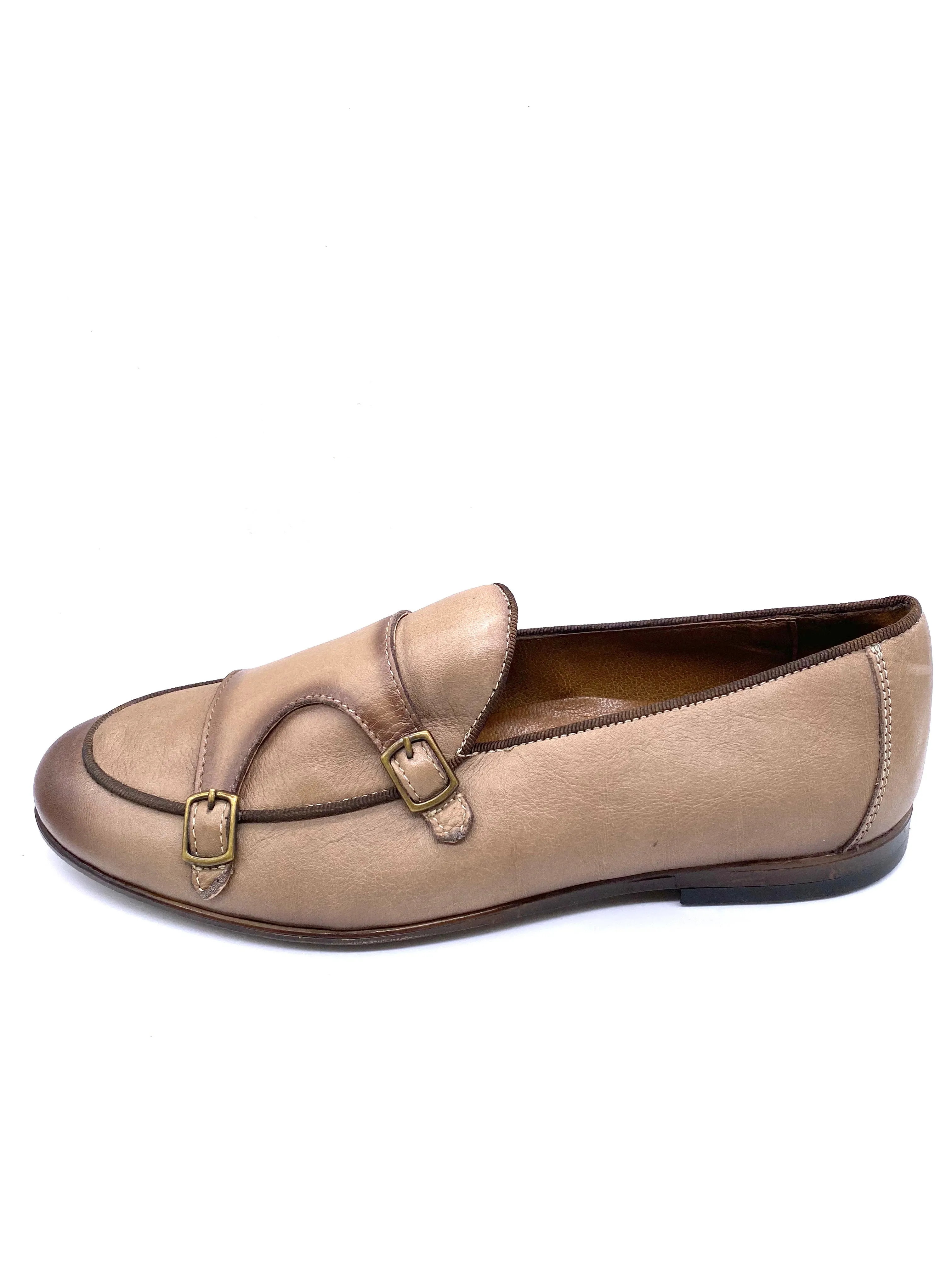 Monk Strap Loafer Shoe - Stone