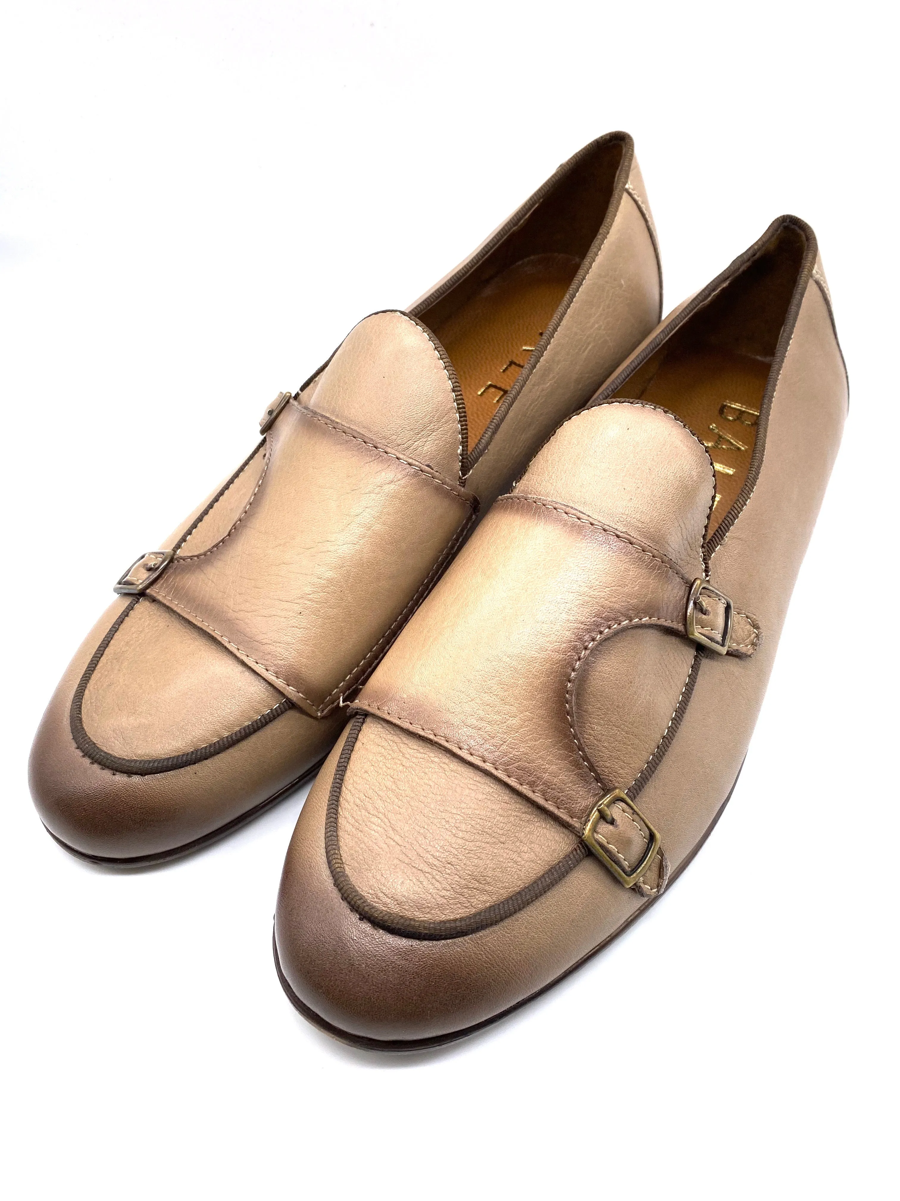 Monk Strap Loafer Shoe - Stone