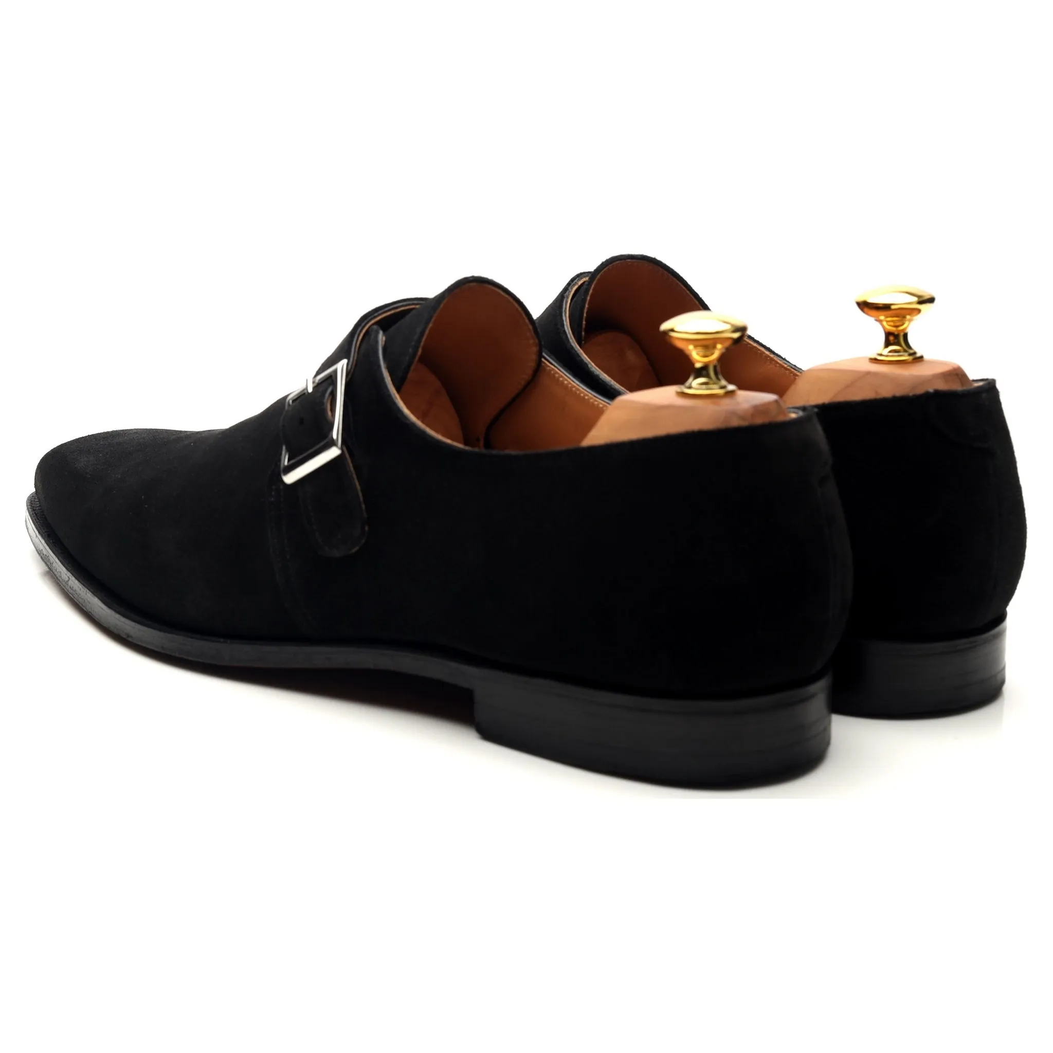 'Monkton' Black Suede Monk Strap UK 11 E