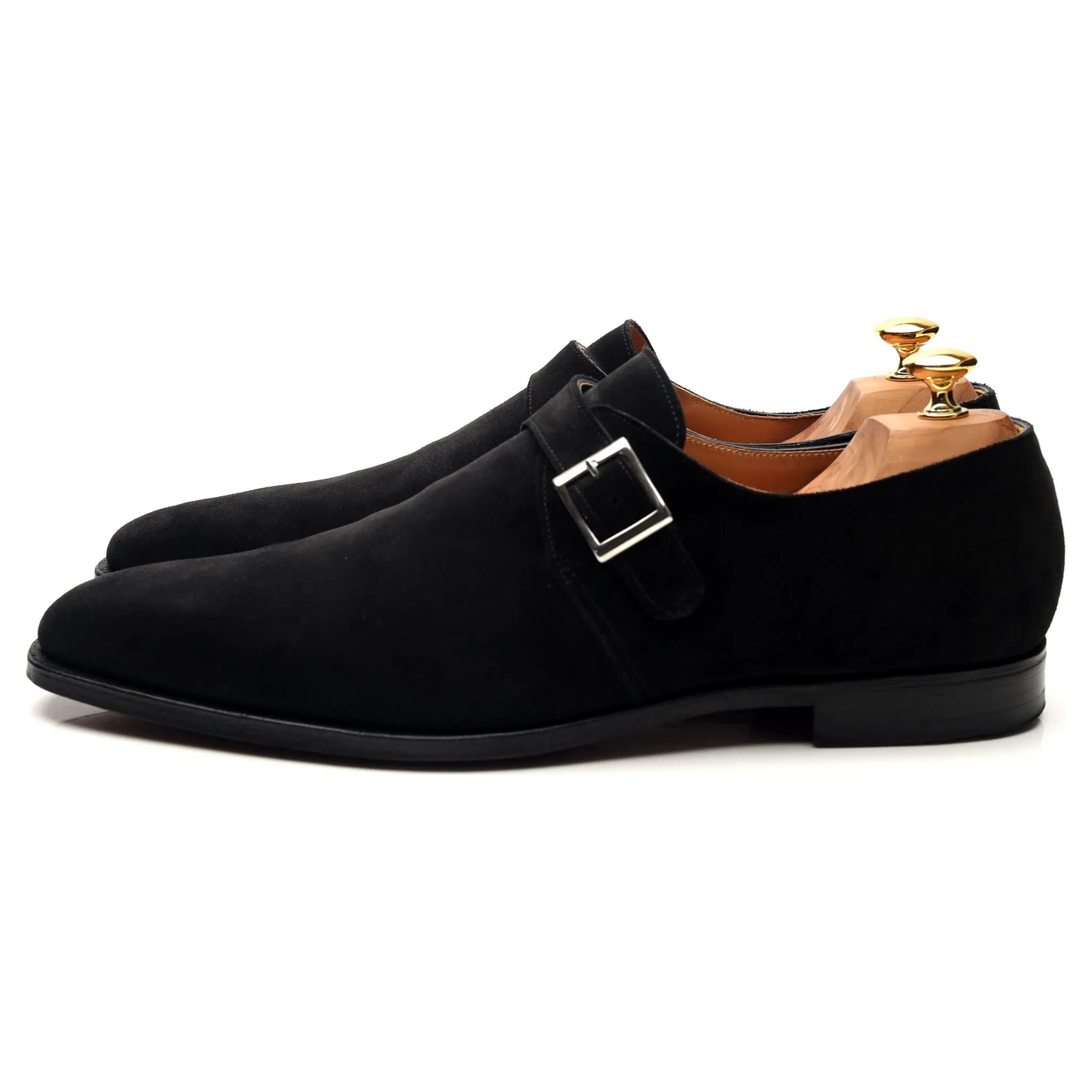 'Monkton' Black Suede Monk Strap UK 11 E