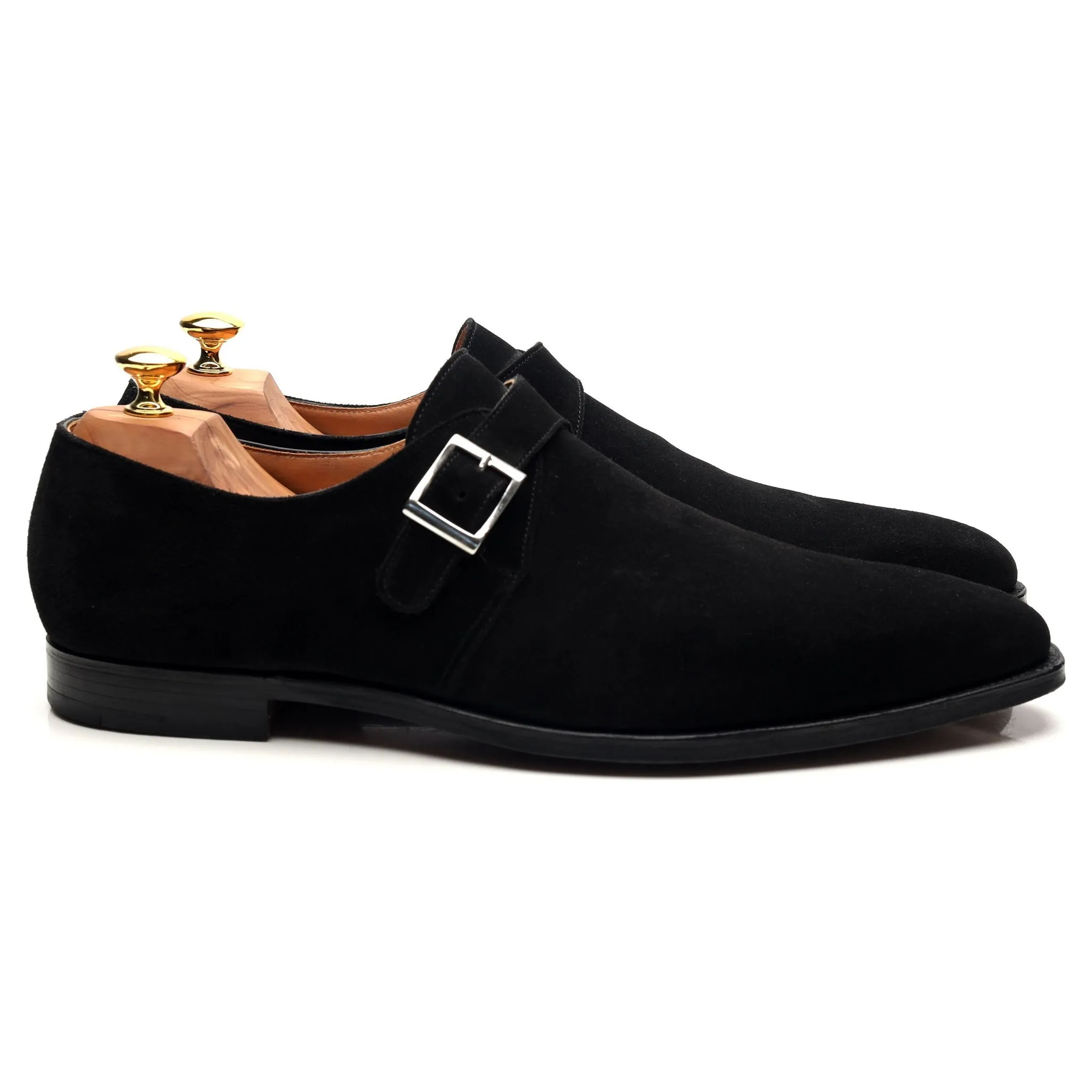 'Monkton' Black Suede Monk Strap UK 11 E