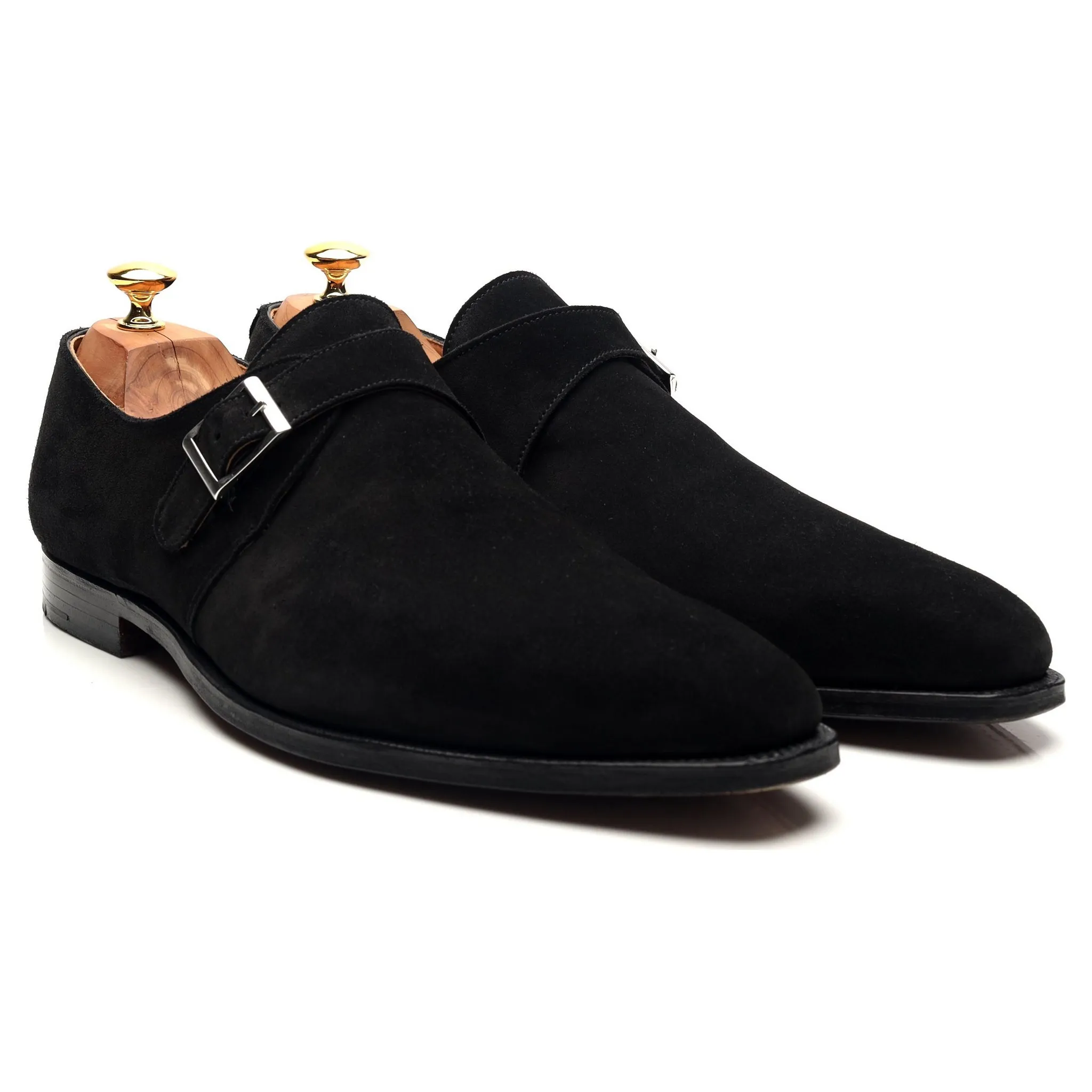 'Monkton' Black Suede Monk Strap UK 11 E