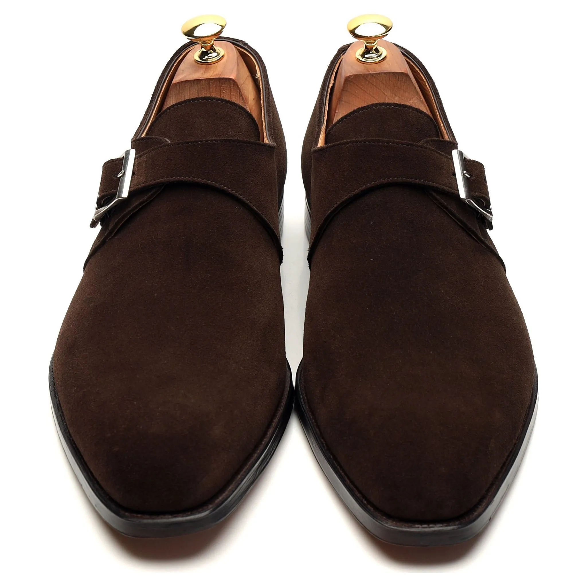 'Monkton' Dark Brown Suede Monk Strap UK 10.5 E