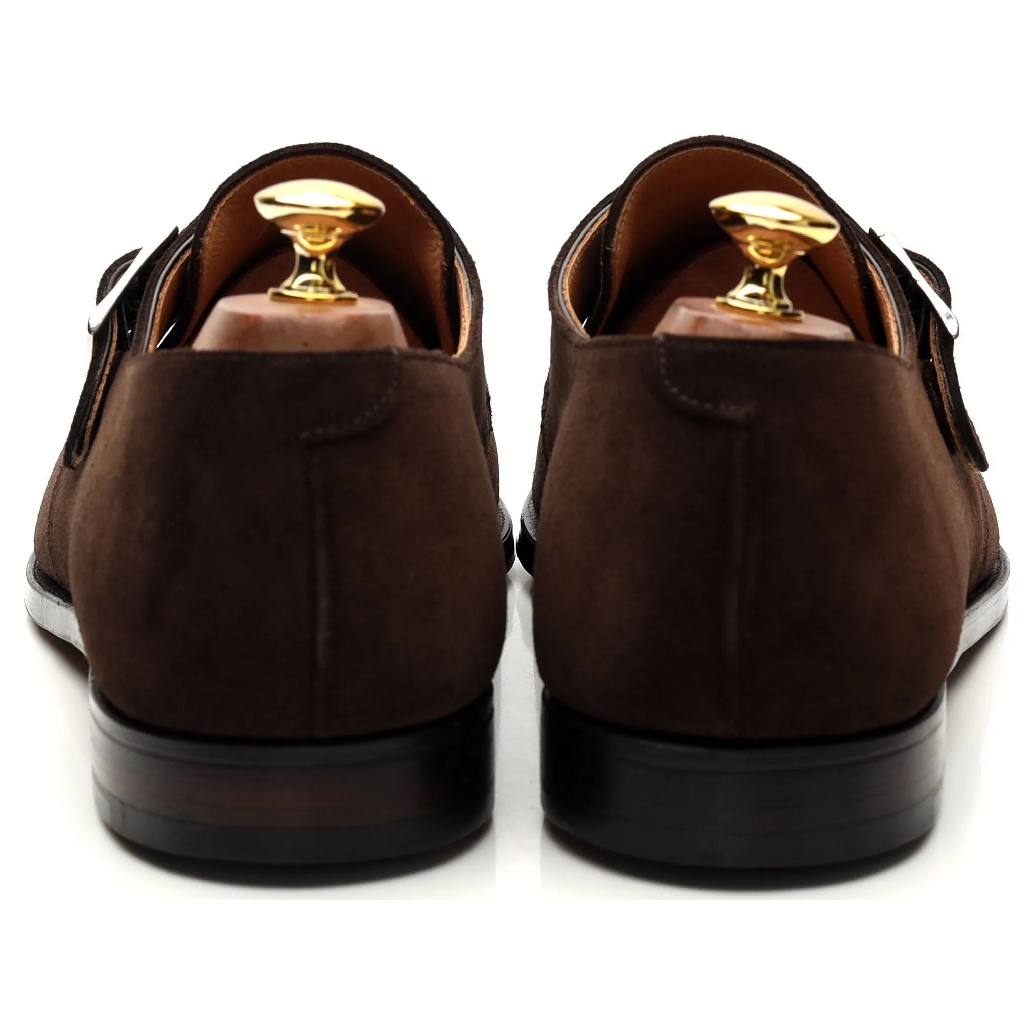 'Monkton' Dark Brown Suede Monk Strap UK 10.5 E