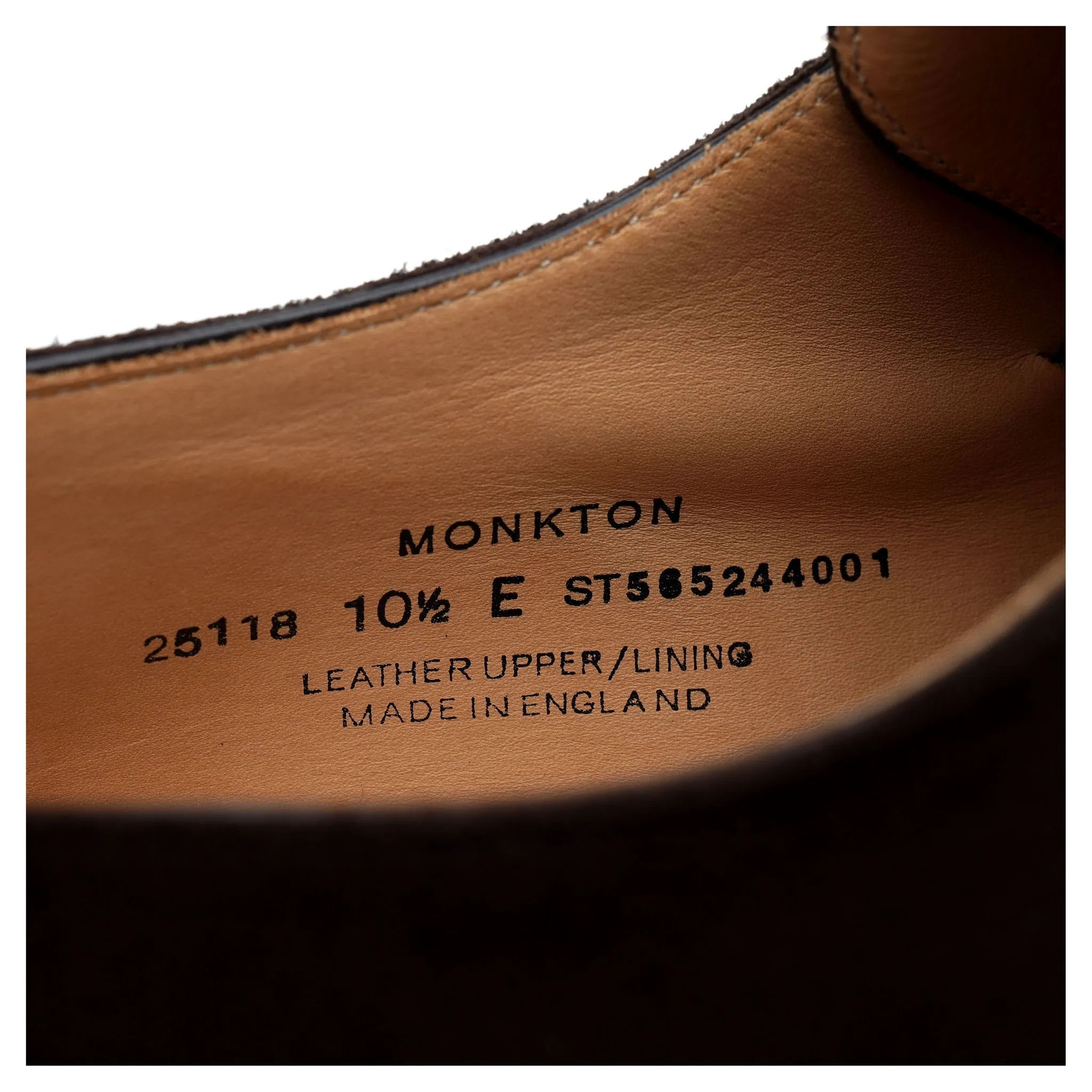 'Monkton' Dark Brown Suede Monk Strap UK 10.5 E