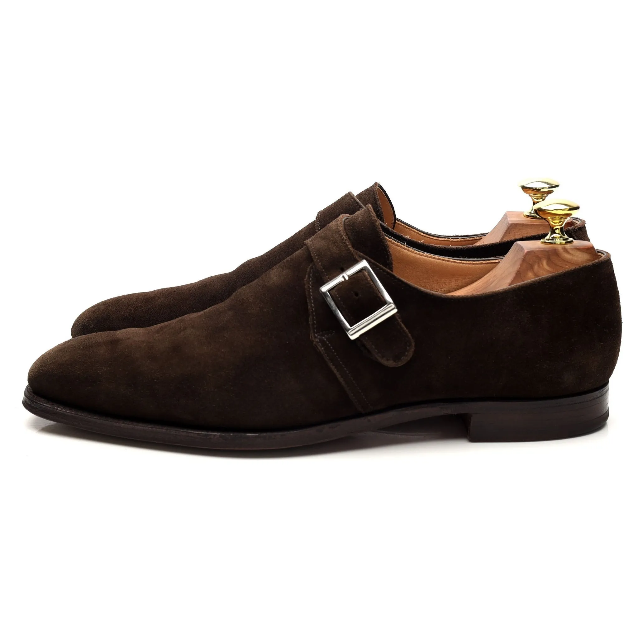 'Monkton' Dark Brown Suede Monk Strap UK 7 E