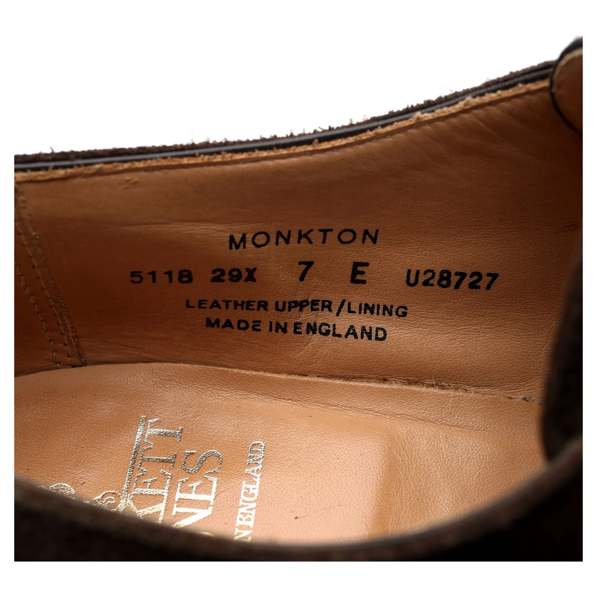 'Monkton' Dark Brown Suede Monk Strap UK 7 E