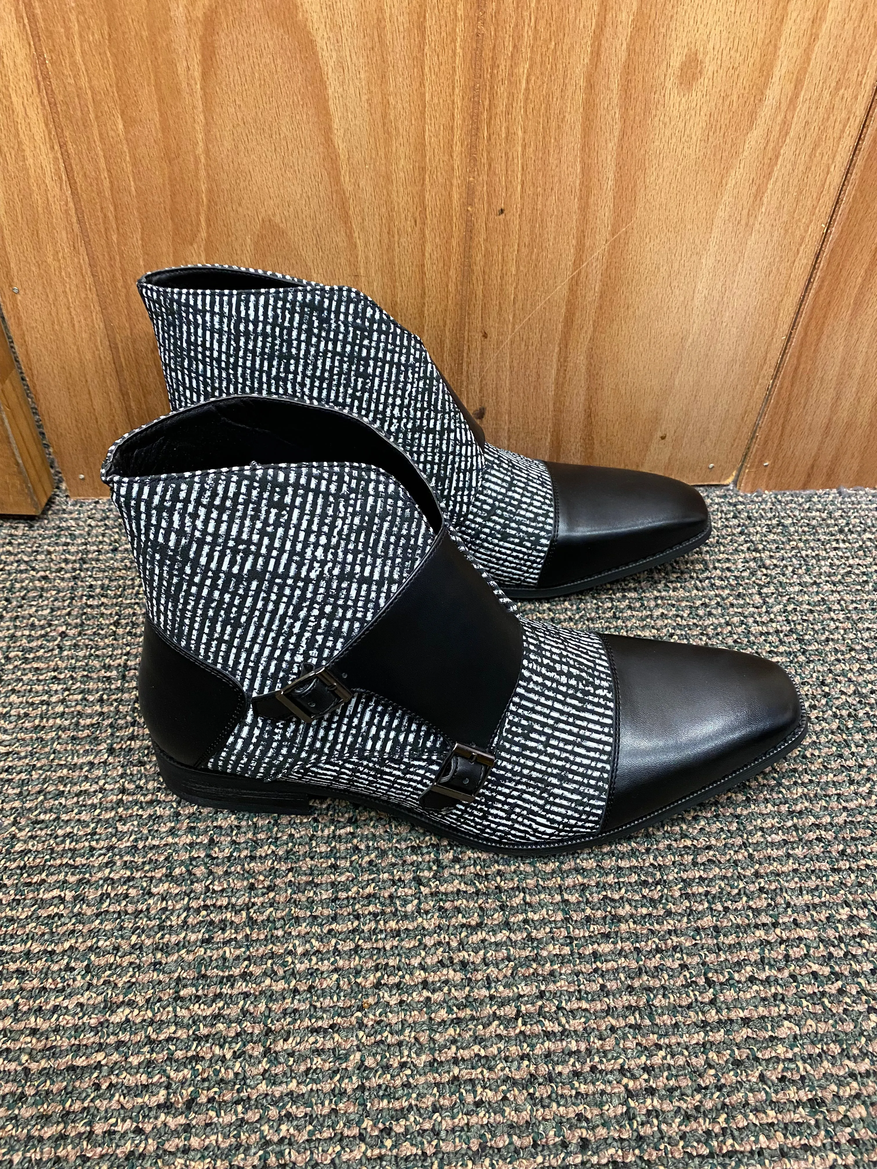 Montique International S-2133 Black Men’s Double Monk Strap Boots