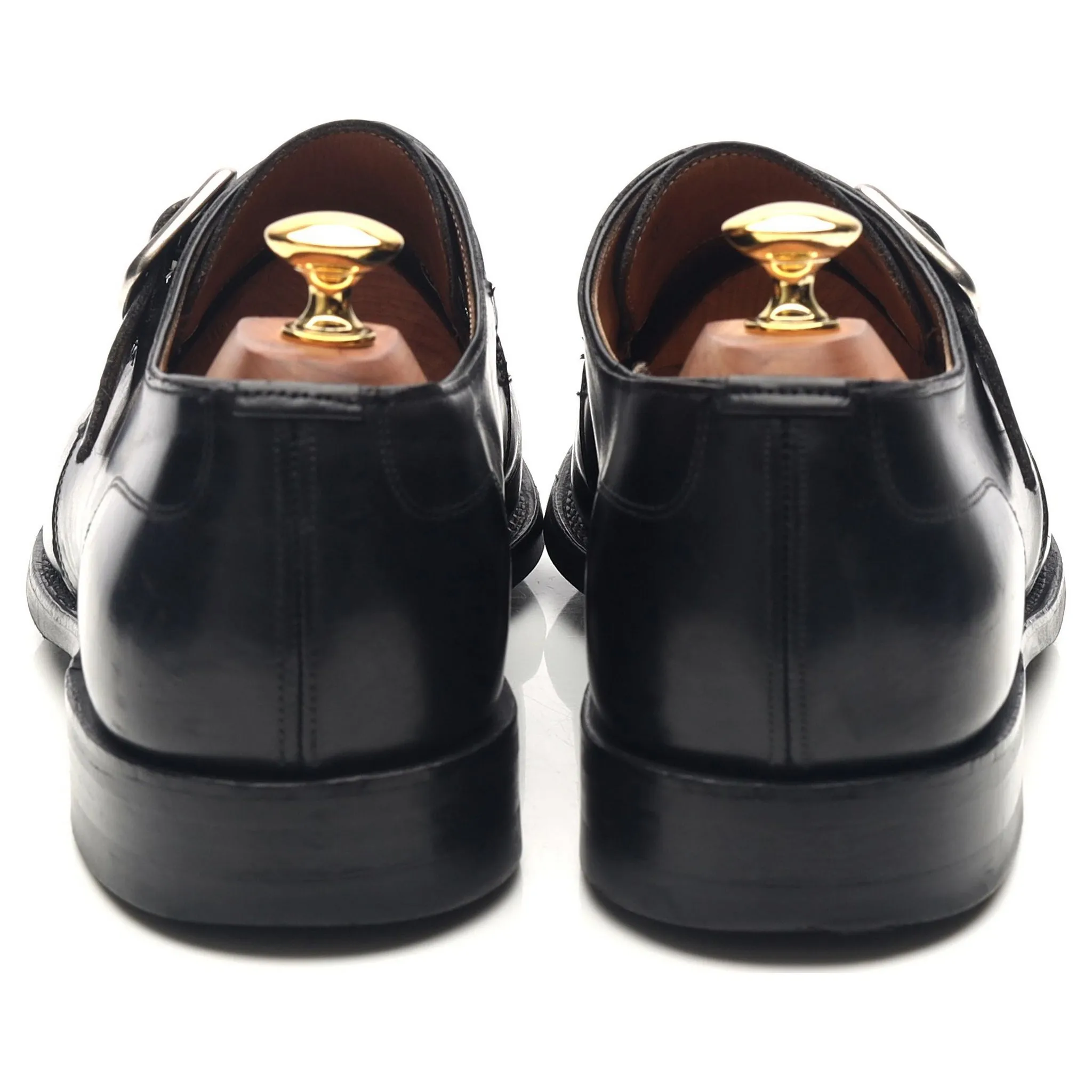 'Moorgate' Black Leather Monk Strap UK 9.5 F